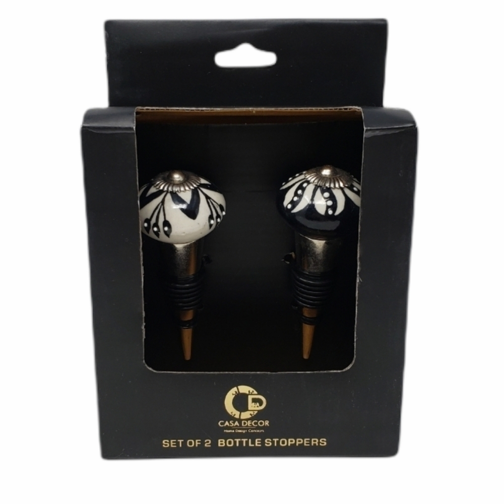 CASA DECOR ceramic wine bottle stoppers set